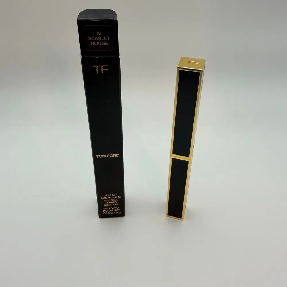 Tom Ford Slim Lip Color Shine 16 Scarlet Rouge Lipstick 0.9g NIB